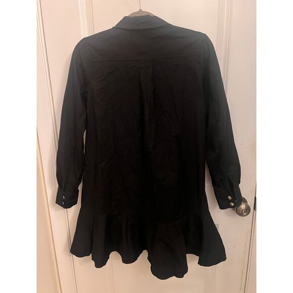 Tuckernuck Black Callahan Shirt Dress S Dark Academia Minimalist Old Money Boho - Picture 2 of 8